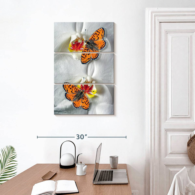 Brampt Orange Butterfly Duo, 32" H x 20" W