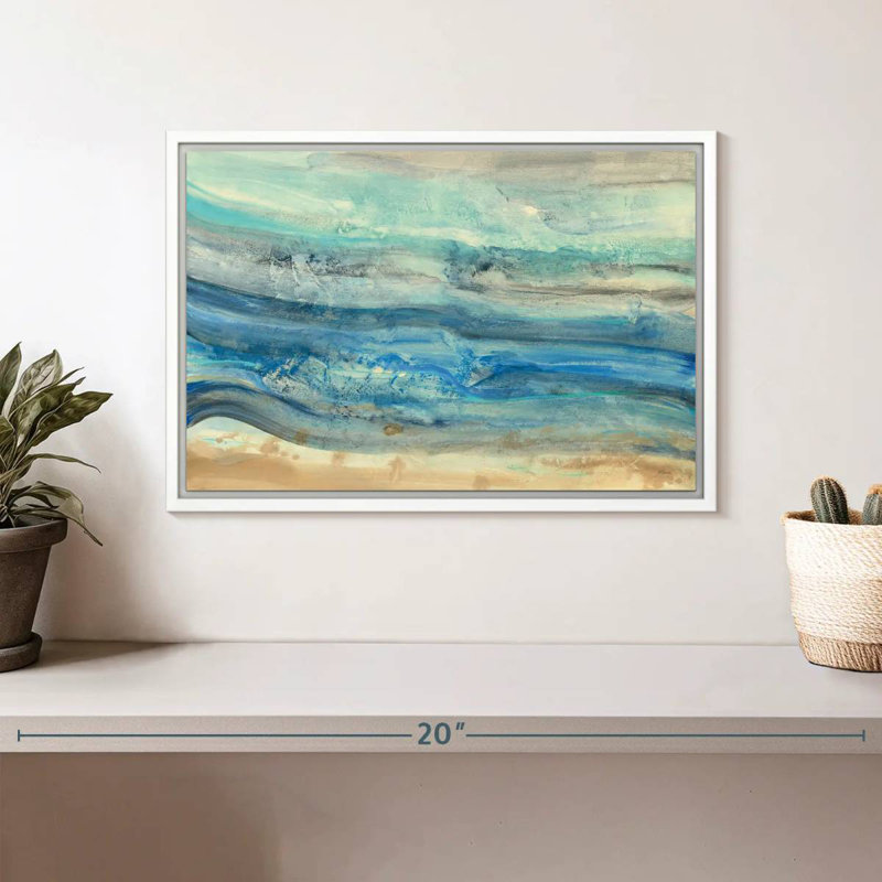 Ocean Waves, Floating Frame White, 13" X 9"