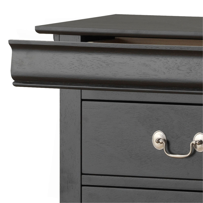 Commode élégante en lingerie traditionnelle, Noir