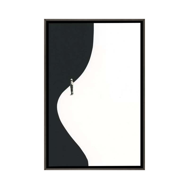 «Down by the water» par Richard Vergez - impression d'art graphique, H 26 po x l 18 po x 1,5 po, Toile avec cadre gris