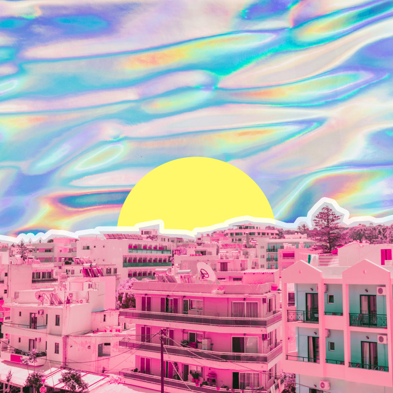 Psychedelic Sky - Wrapped Canvas Print, 91cm H x 91cm W x 3.8cm D