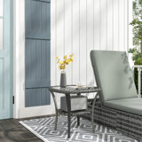 Table basse en rotin avec tablette de rangement, table d'appoint en osier avec plateau en verre Jessamine