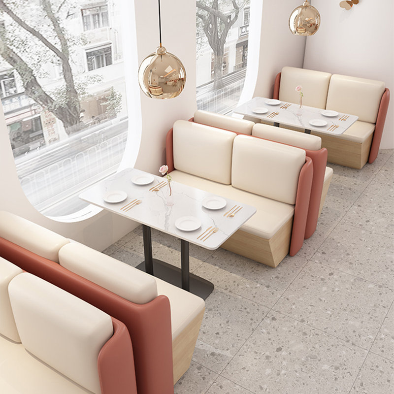Stylish simple comfortable restaurant bench, Beige