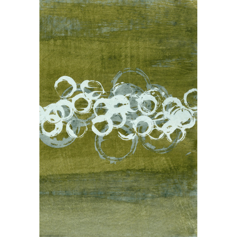 Green Orbs II - Painting on Canvas, Wrapped Canvas, 30 cm H x 20 cm W