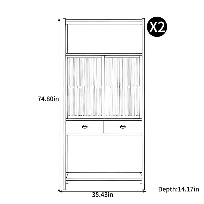 Chinese style large capacity storage bookcase