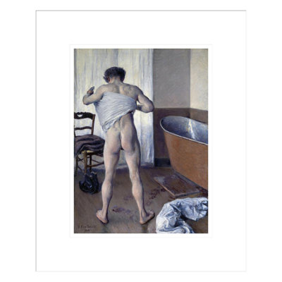 «Man at His Bath» par Gustave Caillebotte - Reproduction giclée encadrée