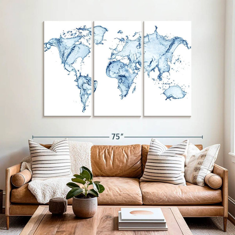 Carte du monde Aliaz Splash, H 42 po x l 65 po
