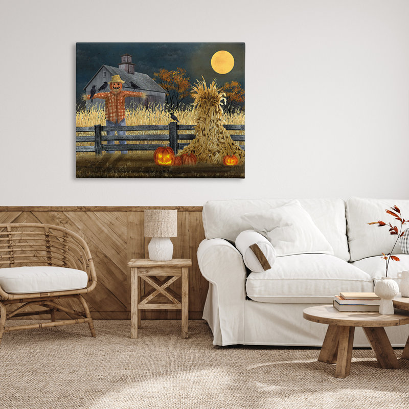 «Scarecrow Farm Landscape» par Billy Jacobs, H 36 po x l 48 po