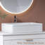 Lavabo vasque rectangulaire - 20 po x 13,6 po blanc moderne avec ensemble de drain, évier au-dessus du comptoir en céramique