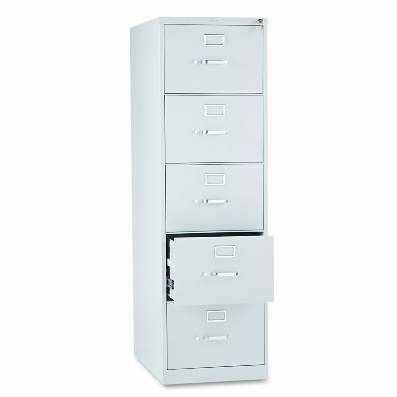 310 Series 5-Drawer Vertical Filing Cabinet, Light Grey