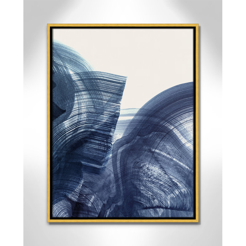 Indigo Crescendo II, impression par , Flotteur doré, H 25,5 po x l 19,5 po