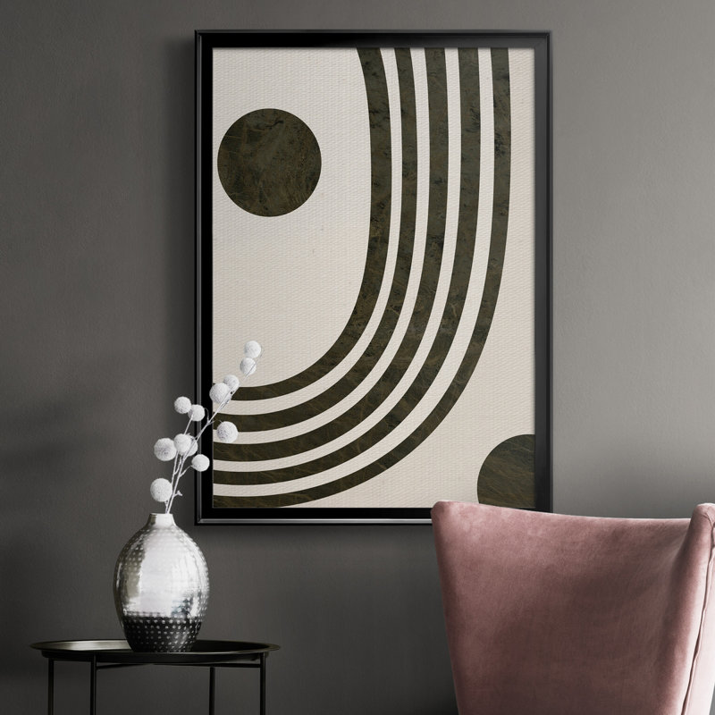 «Tubular Abstract I», reproduction encadrée de qualité supérieure, prête à être accrochée, Noir