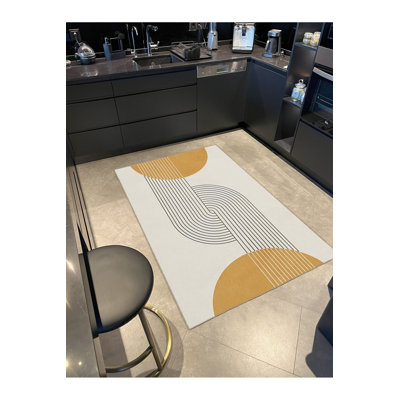 Tapis décoratif tissé à motif moderne lavable à la machine