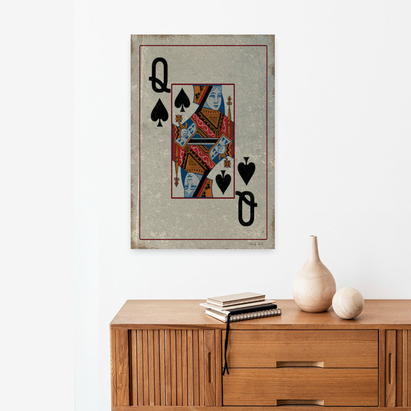 «Queen of Spades», art contemporain abstrait, H 24 po x l 16 po