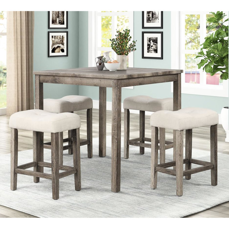Ensemble de 2 tabourets de salle à manger à hauteur de comptoir, tabouret de style transitionnel avec repose-pieds et tabouret de bar
