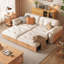 Canapé-lit causeuse en similicuir beige-129743635