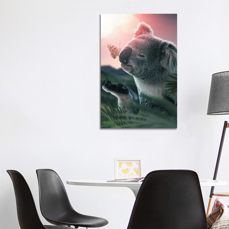 Koala Butterfly by Zenja Gammer - Print on Canvas, Wrapped Canvas, 66.04 cm H x 45.72 cm W x 3.175 cm D