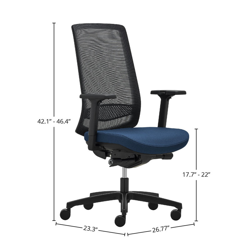 Manjula Foam Padding Office Chair, Navy