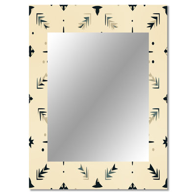 Demetrous Neutral Nomad Ii Boho Pattern - Geometric  Decorative Wall Mirror, Modern Large Mirror, Printed Metal Art