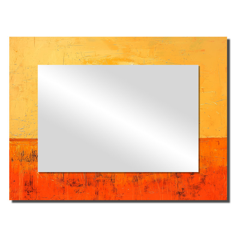 Sunset Elephant In The Golden Desert II - Modern Mirror For Wall Art Decor - Printed On Metal, 24" x 32"