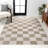 Nimco Modern Geometric Checkerboard High-Low Beige/Cream Rug-463767732