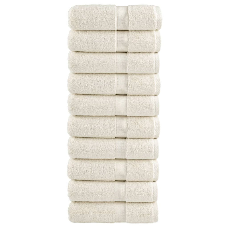 Premium Guest Towels SOLUND 10Pcs 30X50cm 600Gsm, Cream