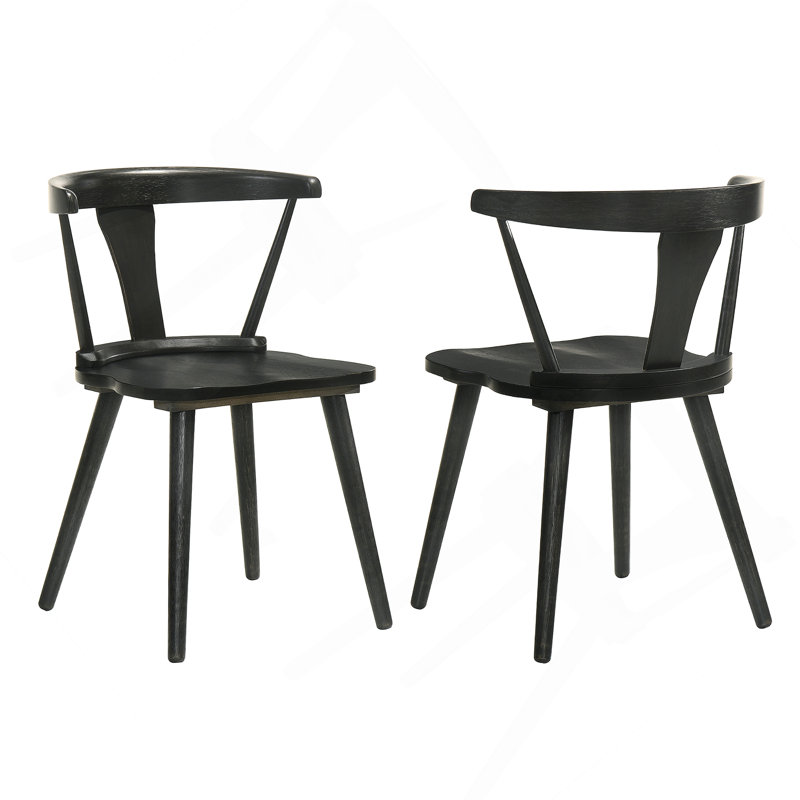 Ensemble de 2 pièces pour chaise de salle à manger rustique moderne de style campagnard au design rétro, facile à assembler