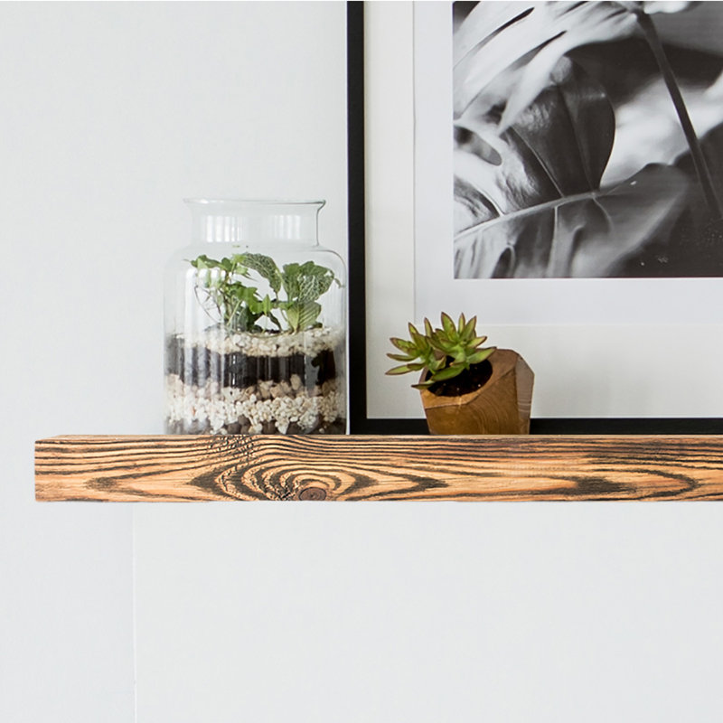 Cleamon Hand Carved Wood Mantel, Dark Oak, 60"