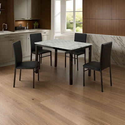 Yanitzia Faux Marble Top Dining Set
