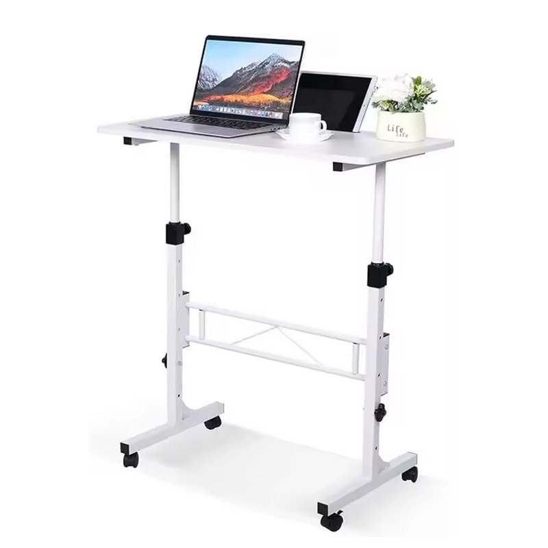 Small Mobile Standing Desk, Adjustable Height Mobile Stand Up Desk With Wheels, 32Inches Portable Rolling Desk Small Computer Desk