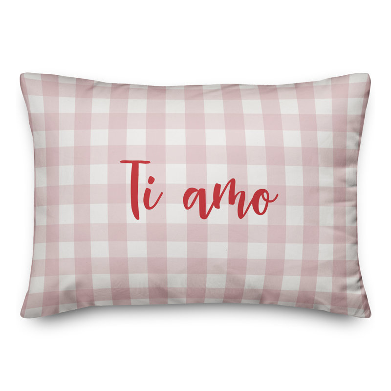 Plaid Throw Pillow, Red/Pink