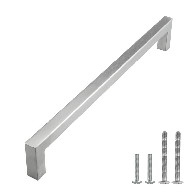 Classica Collection Square Handle Pull - 6-1/4" Center to Center Cabinet Pull Brushed Nickel - Contemporary Hardware for Drawers & Cabinets - 25 Pack