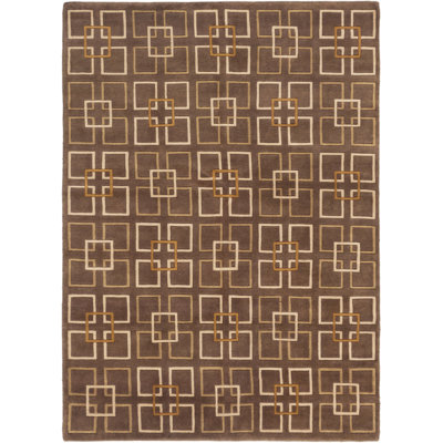 Brienne One-of-a-Kind 5'5" X 7'7" 2010s Wool Area Rug in Brown