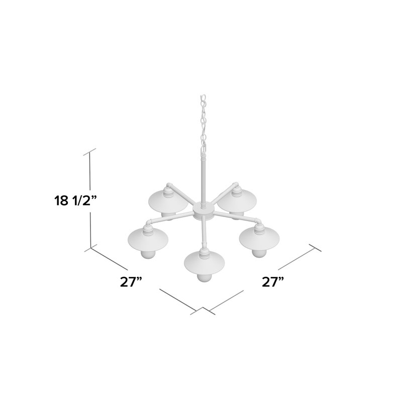 Renninger 5 - Light Dimmable Classic / Traditional Chandelier, Antique Bronze