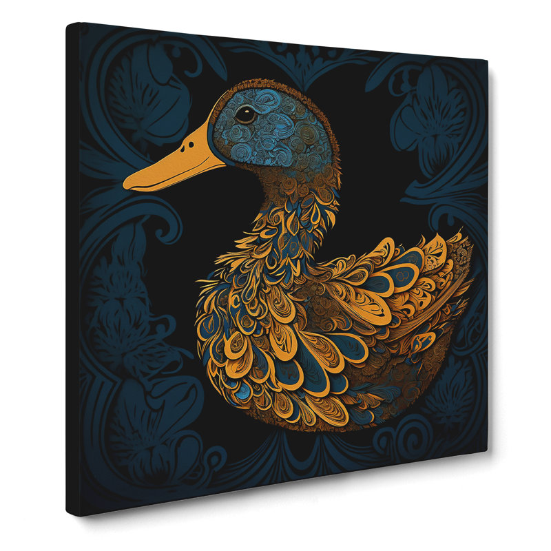 Duck Paisley - No Frame Print, 35cm H x 35cm W x 3cm D