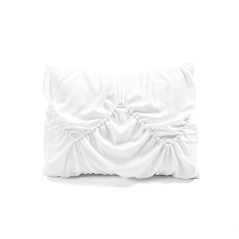 White Twin Microfiber Ruched Chevron Comforter Set