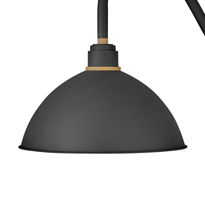 Foundry Wall Mount Outdoor Barn Light, 17" H x 12" W x 24" D, Black