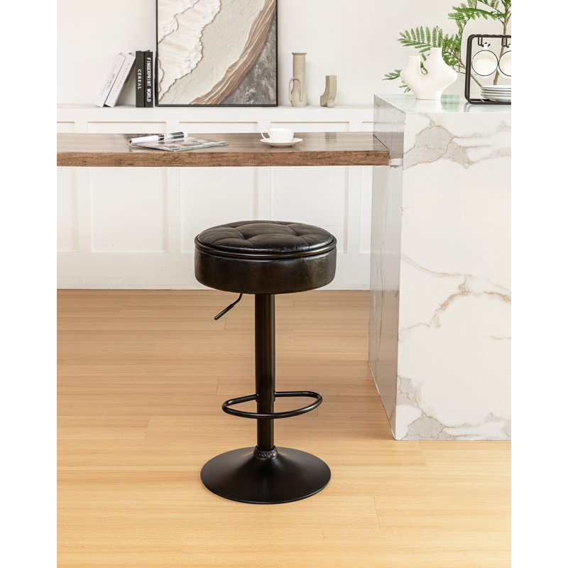 Tabouret de bar Landus, Noir, noir, noir, noir