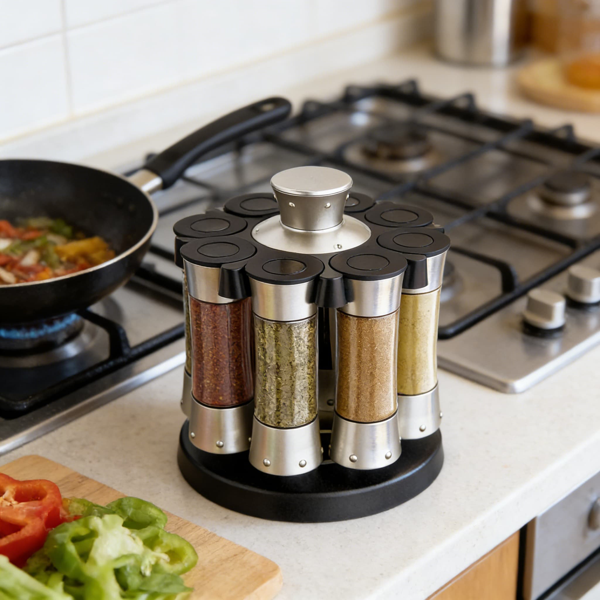 Latitude Run® Spice Rack Organizer With Auto-Measure Function, Rotating