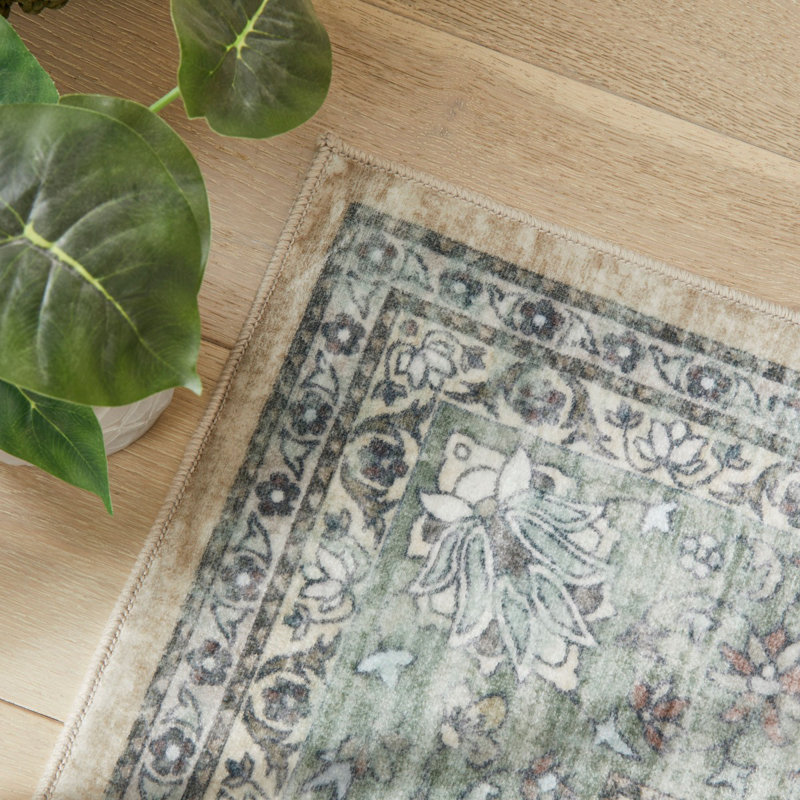 Green Modern Soft Washable Rug, Stain Resistant Area Rug For Bedroom, & Dining Room, Rectangle 160 x 230cm