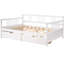 Lit de jour pleine grandeur avec deux tiroirs en blanc - construction, élément peu encombrant, article multifonctionnel, manuel d'installation facile, qualité, marchandise, cadre à assembler