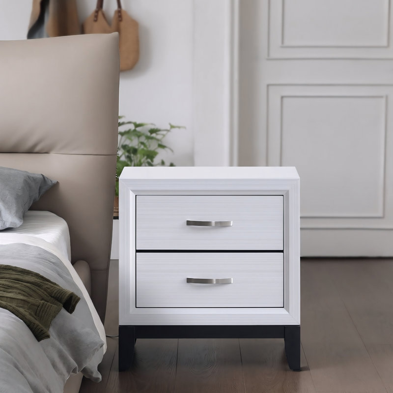 Table de chevet blanche Gatton, Blanc