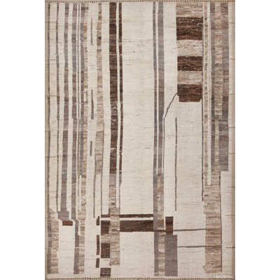 One-of-a-Kind 10'4" X 15'1" New Age Area Rug Beige/Brown/Ivory