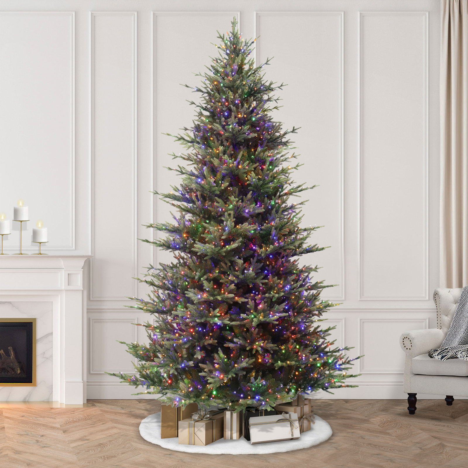 Pre-Lit Fir Christmas Tree, 9' H