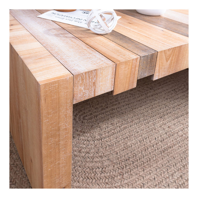 Table de centre rectangulaire de 48,2 po pour le salon - Cette élégante table basse rectangulaire allie charme rustique et design moderne, parfaite pour la maison de campagne, industrielle et minimaliste.
