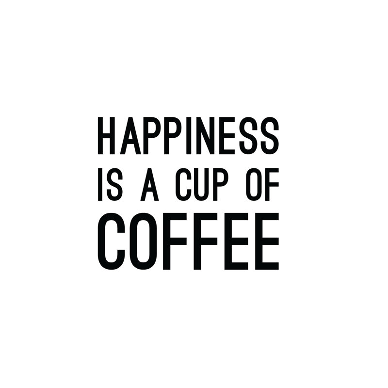 Happiness Is Coffee Plain - Wrapped Canvas Print, 76cm H x 76cm W x 3.8cm D