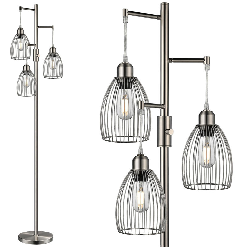 Bannerdown 68.02'' Tree Floor Lamp, Gray
