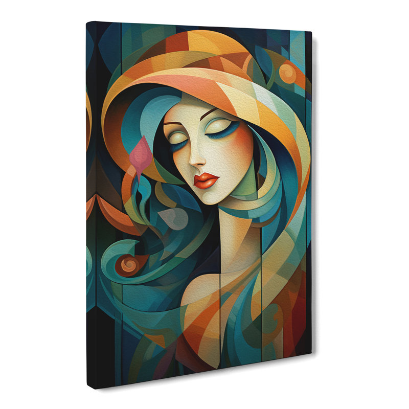 Nouveau Woman Cubism No.2 - Wrapped Canvas, 76cm H x 50cm W x 3cm D