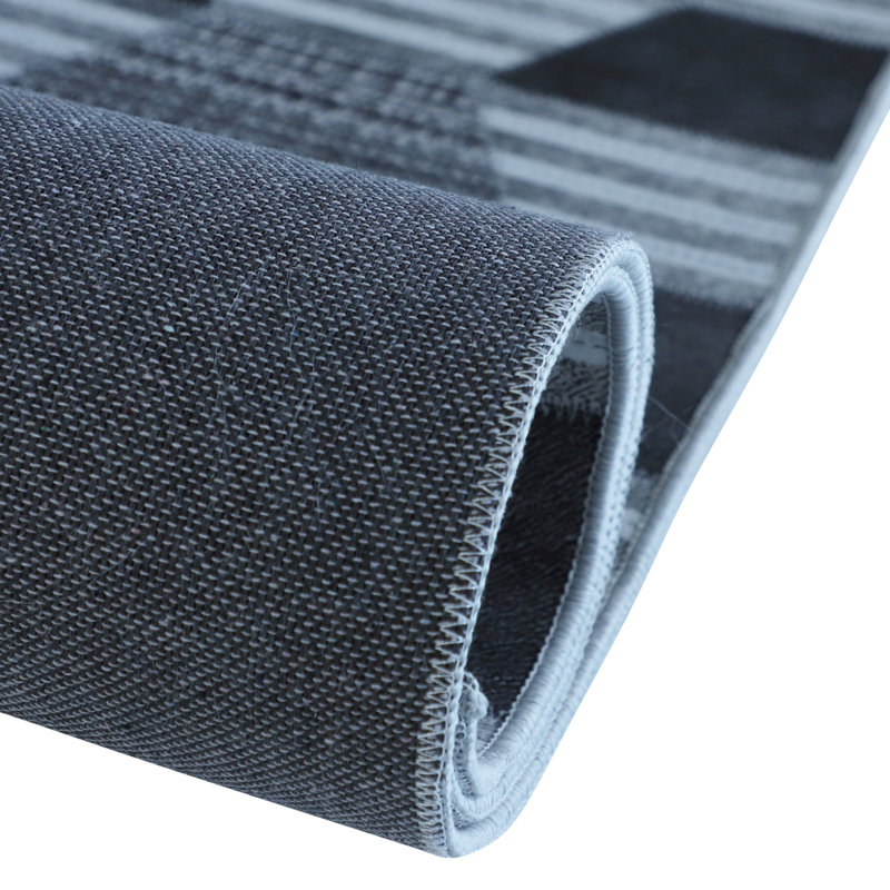 Honeycomb Matrix Black Area Rug, Rectangle 5' x 8'