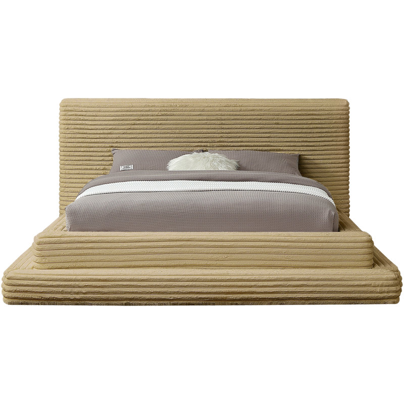 Cozzens Corduroy Fabric Bed, King, Camel Corduroy Fabric